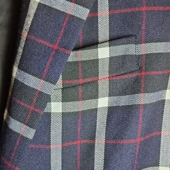 Alice + Olivia Savetta Plaid Lamb Leather Elbows Blazer Hilary Duff In Younger - Picture 4 of 8